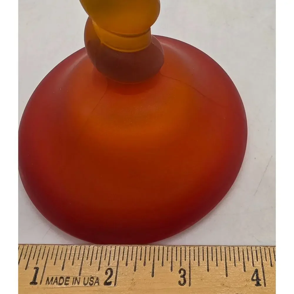PAIR TIFFIN SATIN AMBERINA TWIST CANDLESTICKS TAPER 8 1/2
